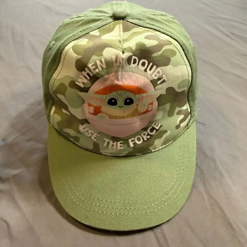 YOUTH Star Wars Grogu Baby Yoda When In Doubt Use The Force Adjustable Hat Cap